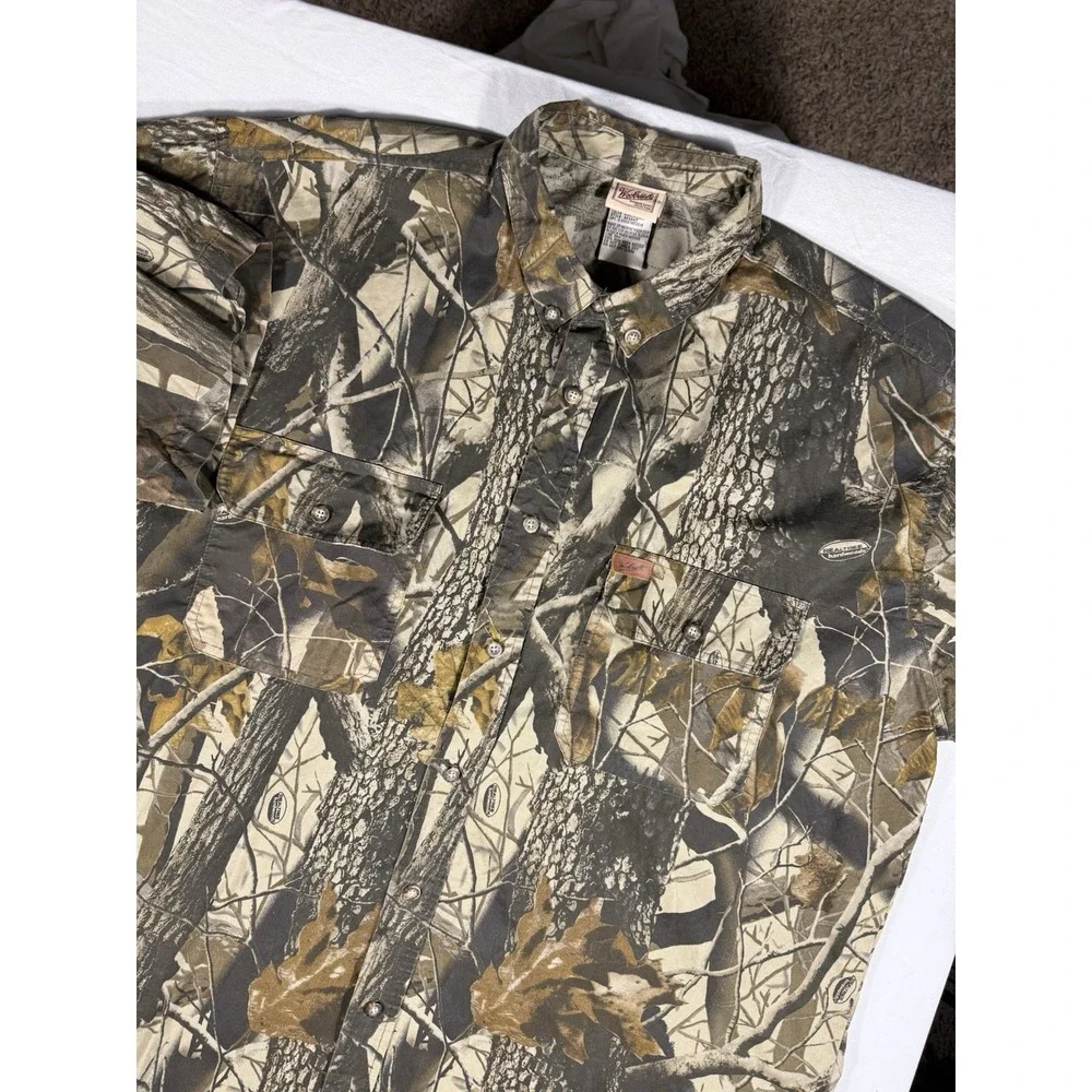 Vintage Woolrich Realtree Hardwood Camo Shirt Men's 2XL Hunting Outdoor Cotton